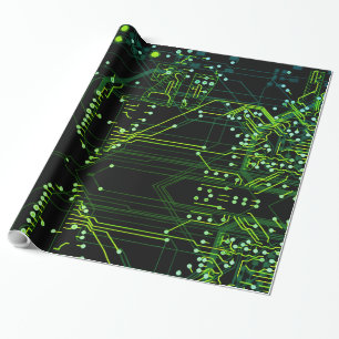 Papel De Regalo Geek electrónico de resumen verde del proceso de e