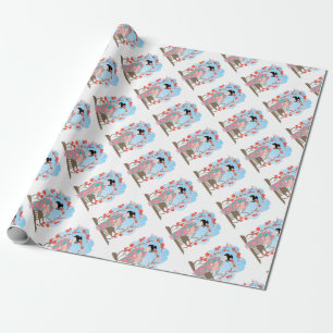 Papel De Regalo Geisha cerca de sakura
