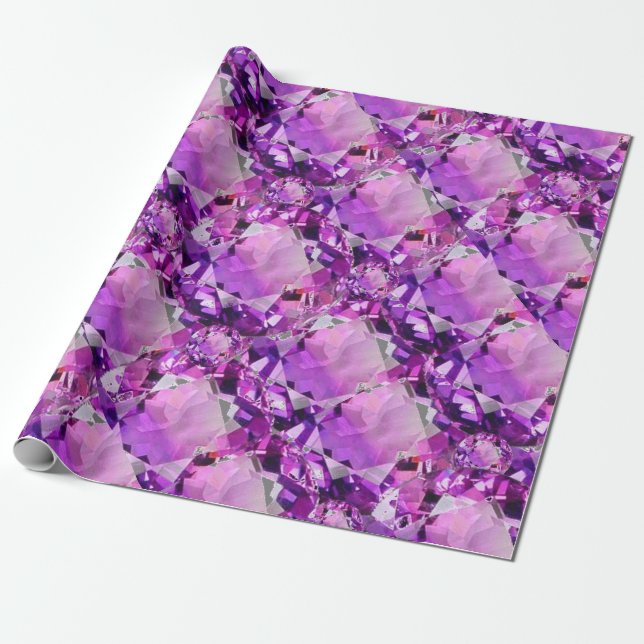 PAPEL DE REGALO GEMA AMETHYST PÚRPURA BIRTHSTONE DE FEBRERO DE LA (Desenrollado)