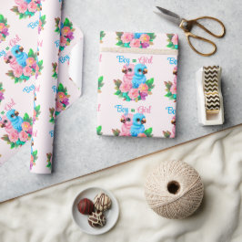 Papel De Regalo Gemelos de loro para bebés