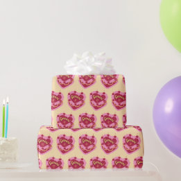 Papel De Regalo Gemini Zodiac Coquette Heart Birthday Cake