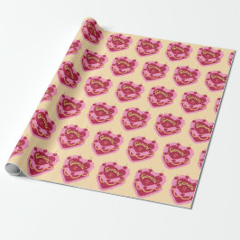 Papel De Regalo Gemini Zodiac Coquette Heart Birthday Cake