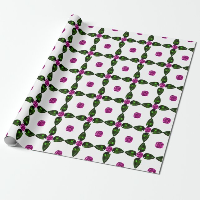Papel De Regalo Gemstone Art, Purple Green (Desenrollado)