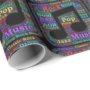 Papel De Regalo Géneros musicales coloridos