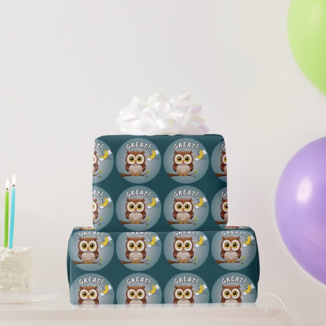 Papel De Regalo ¡Genial, Owl! (Regalos de fiesta)