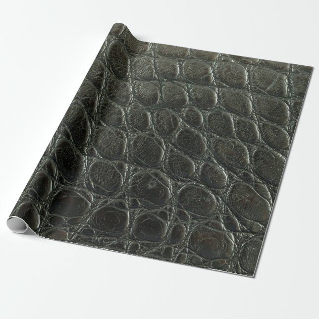 Papel De Regalo Genuine black alligator leather texture, close up  (Desenrollado)
