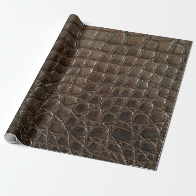 Papel De Regalo Genuine brown alligator leather, close up to show  (Desenrollado)