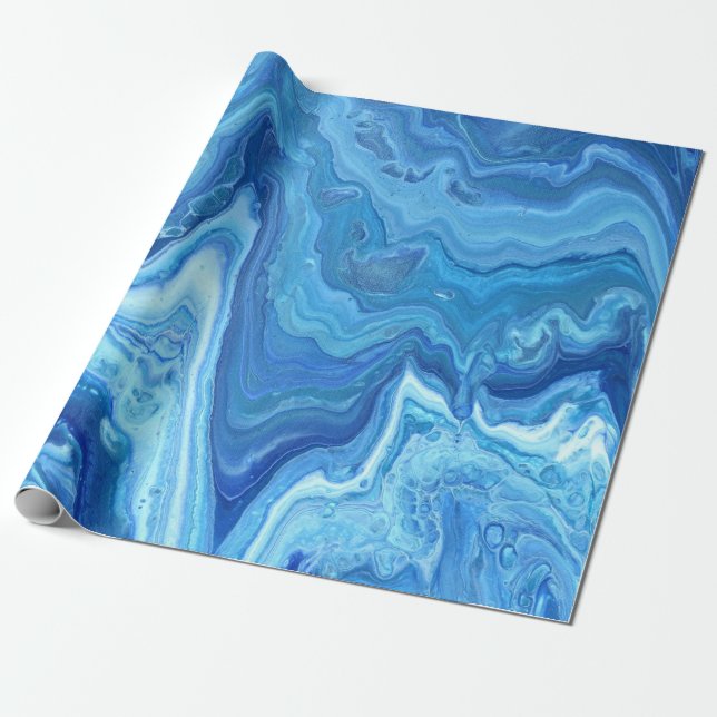 Papel De Regalo Geode azul (Desenrollado)