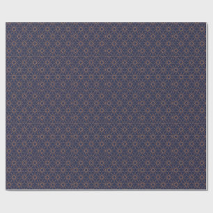 Papel De Regalo Geometría de estrella quíntuple en Wrappi índigo y