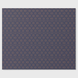 Papel De Regalo Geometría de estrella quíntuple en Wrappi índigo y