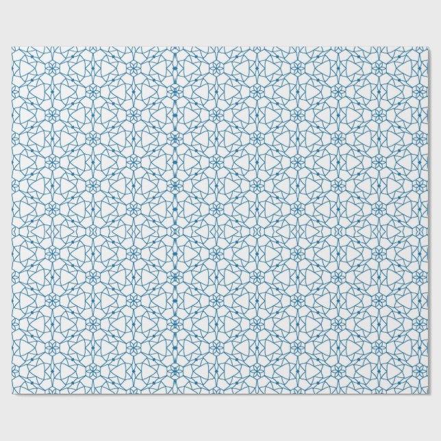 Papel De Regalo Geometría de mandala azul (Superficie plana)
