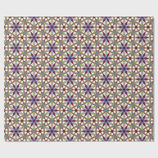 Papel De Regalo Geometría de Mandala floral (Superficie plana)