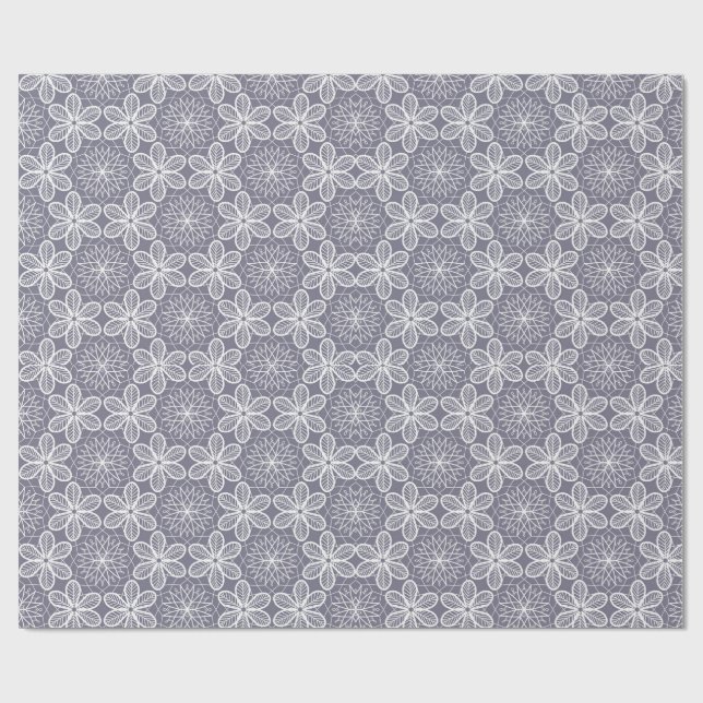 Papel De Regalo Geometría de Mandala gris (Superficie plana)