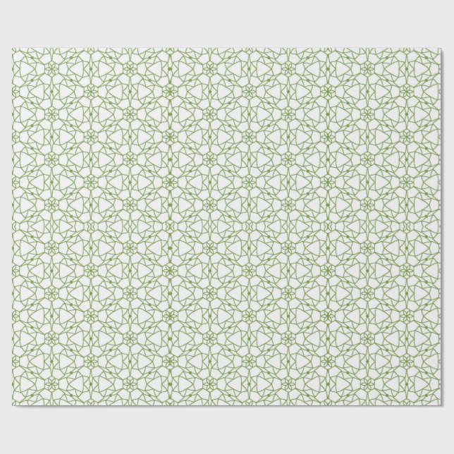 Papel De Regalo Geometría de Mandala verde (Superficie plana)