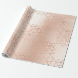 Papel De Regalo Geometría del hexágono de oro metálico rosa de oro<br><div class="desc">Magnífico minimalismo y elegancia y papel de envolvimiento delgado de Moda</div>