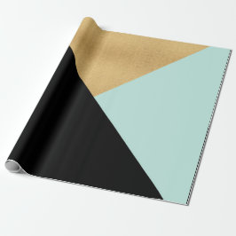 Papel De Regalo Geometría del Pastel de Oro Negro Tiffany Mint Aqu