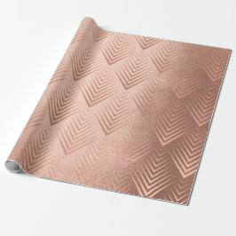Papel De Regalo Geometría elegante de cobre Rosa Art Deco Rubor
