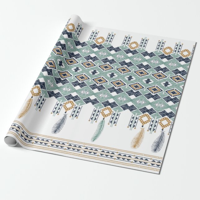 Papel De Regalo Geometría india norteamericana sin fisuras. Na (Desenrollado)