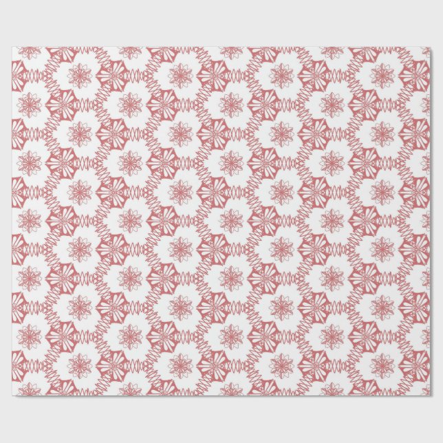 Papel De Regalo Geometría rosa floral (Superficie plana)