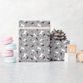 Papel De Regalo Geometría Sutil: Estrellas y Triángulos – Gris