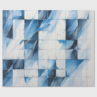 Papel De Regalo Geometric Blue Wrapping Paper
