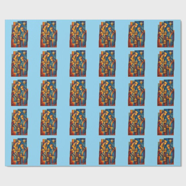 Papel De Regalo Geometric Magi - Three Wise Men Christmas Star Art (Superficie plana)