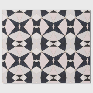 Papel De Regalo Geométrica del Kaleidoscopio de Oro Rosa Negro