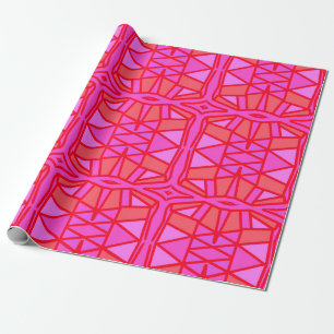 Papel De Regalo Geométrica rosa caliente en todas las ocasiones