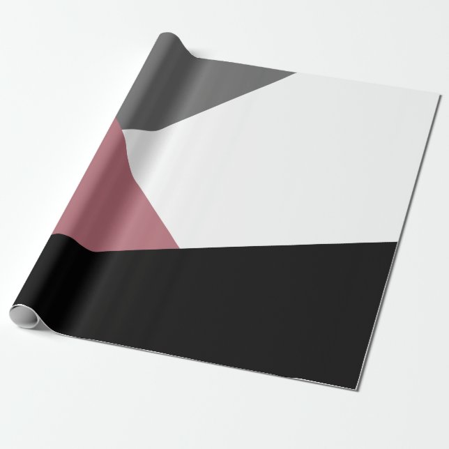 Papel De Regalo geométricas negras, negras, grises y polvorientas (Desenrollado)