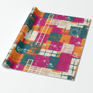 Papel De Regalo Geométrico abstracto en negrita - Textura de pince