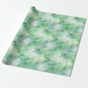 Papel De Regalo Geométrico abstracto verde y blanco