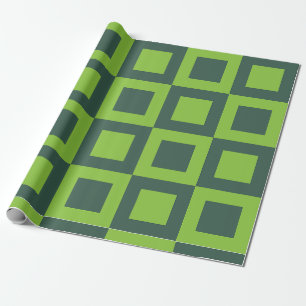 Papel De Regalo Geométrico de cuadrados verdes