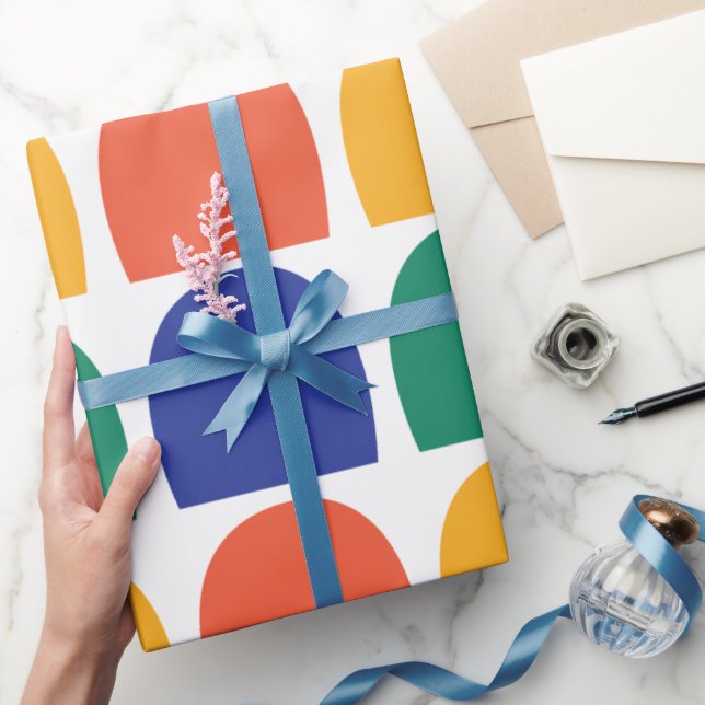 Papel De Regalo Geométrico de semicírculo colorido (Regalar)