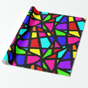Papel De Regalo Geométrico De Vidrio Manchado Abstracto