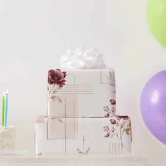 Papel De Regalo Geométrico floral elegante