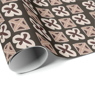 Papel De Regalo Geométrico floral moderno de mediados de siglo