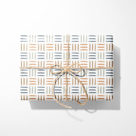 Papel de Regalo Geométrico Líneas Boho Azul