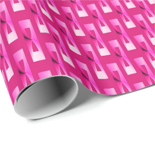 Papel De Regalo Geométrico metálico art decó - rosa fucsia