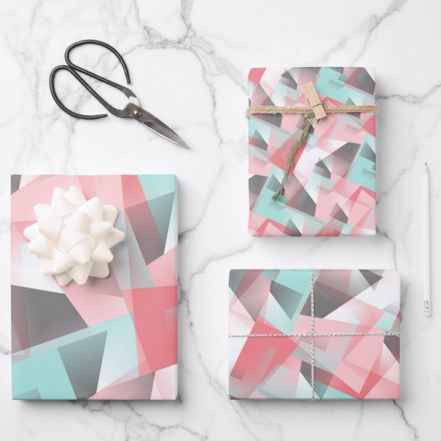 Papel de regalo geométrico moderno abstracto (Anverso)