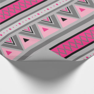 Papel De Regalo Geométrico moderno del suroeste, rosa y gris