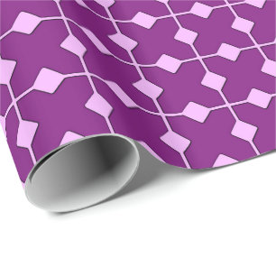 Papel De Regalo Geométrico moderno, diamantes - morado antimetista