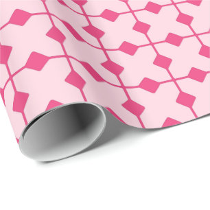 Papel De Regalo Geométrico moderno, diamantes - Rosa de fresa