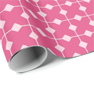 Papel De Regalo Geométrico moderno, diamantes - Rosa de fresa