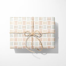 Papel de Regalo Geométrico Neutro Líneas Boho