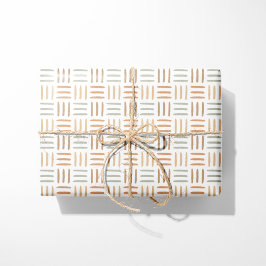 Papel de Regalo Geométrico Neutro Líneas Boho