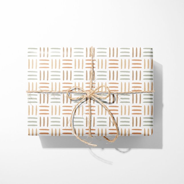 Papel de Regalo Geométrico Neutro Líneas Boho (Subido por el creador)