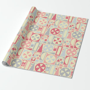 Papel De Regalo Geométrico rosado moderno de los mediados de sigl