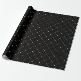 Papel De Regalo Geometry Dots Grill Sepia Black Gold Squares