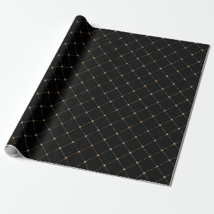 Papel De Regalo Geometry Dots Grill Sepia Black Gold Squares