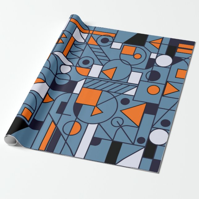 Papel De Regalo Geometry minimalistic artwork retro poster with si (Desenrollado)